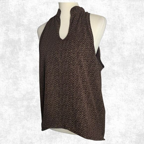 Old Navy Collection Halter Top XXL | Y2K Zigzag Brown Tank - Picture 2 of 6